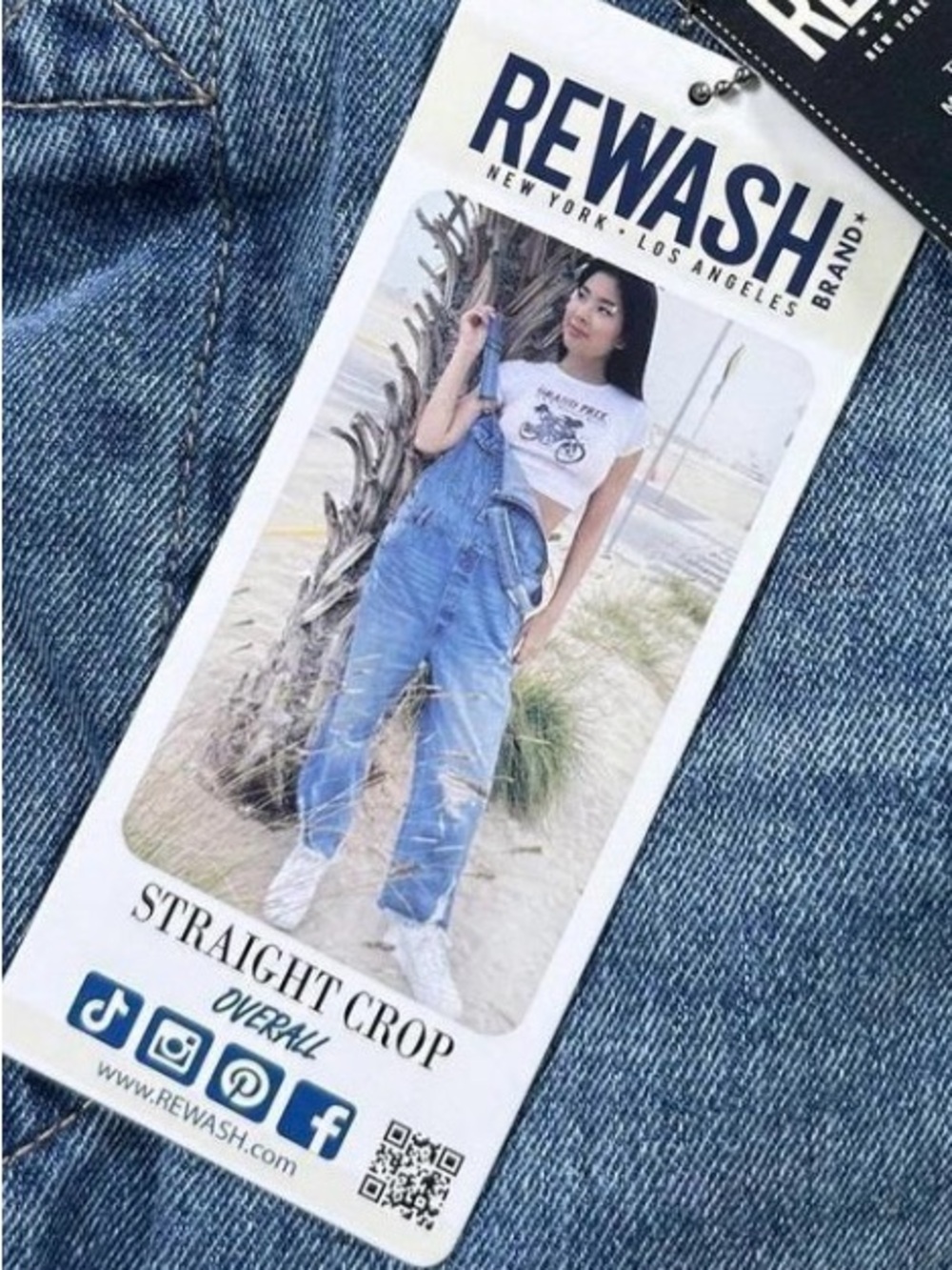 REWASH Light Wash women's Denim Overalls